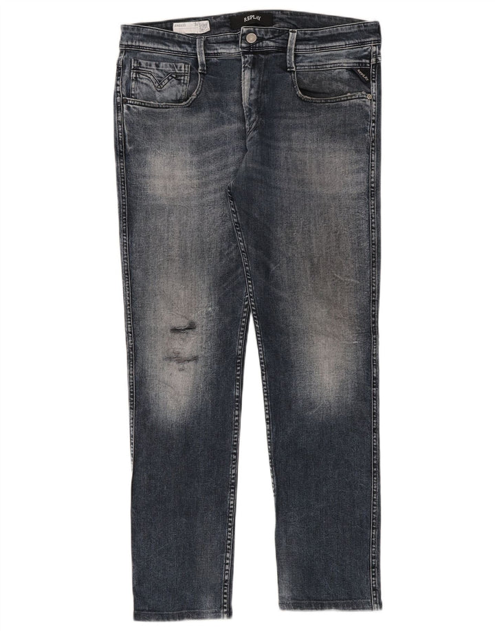 Replay Ανδρικά Anbass Distressed Slim Jeans W34 L30 Blue