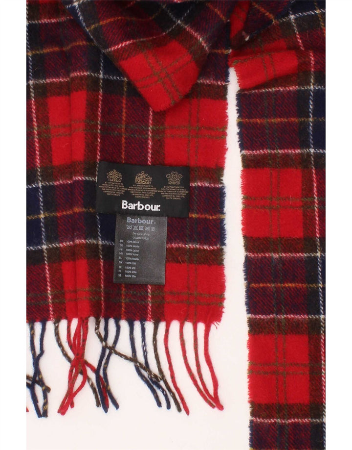 Barbour Ανδρικό Ορθογώνιο Κασκόλ One Size Κόκκινο Καρό Μαλλί Classic
