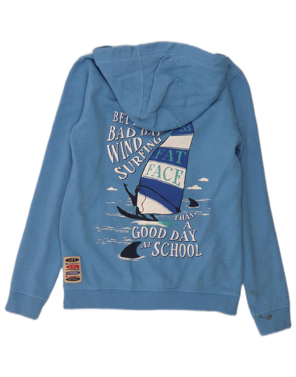 Μπλε πουλόβερ με κουκούλα με φερμουάρ Fat Face Boys 12-13 ετών