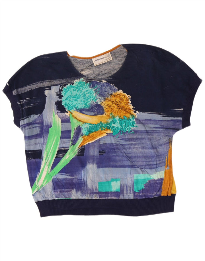 Γυναικεία Abstract Pattern Μπλούζα Armando Calo Top IT 46 Large Navy Blue