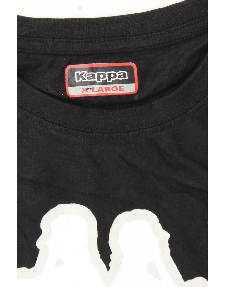 Ανδρικό γραφικό T-Shirt KAPPA Top XL Μαύρο βαμβακερό