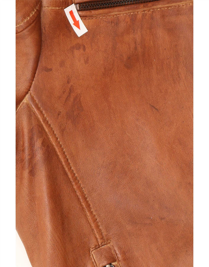 Trapper Ανδρικό Δερμάτινο Μπουφάν IT 56 3XL Καφέ Δερμάτινο