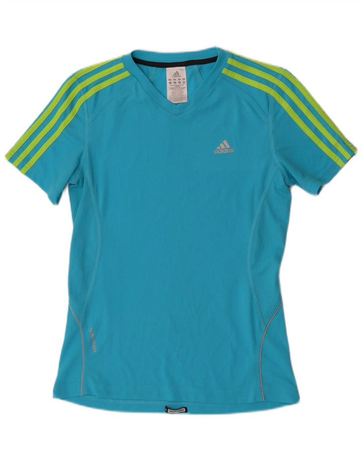 Adidas Γυναικείο T-Shirt Top UK 10 Small Blue Polyester