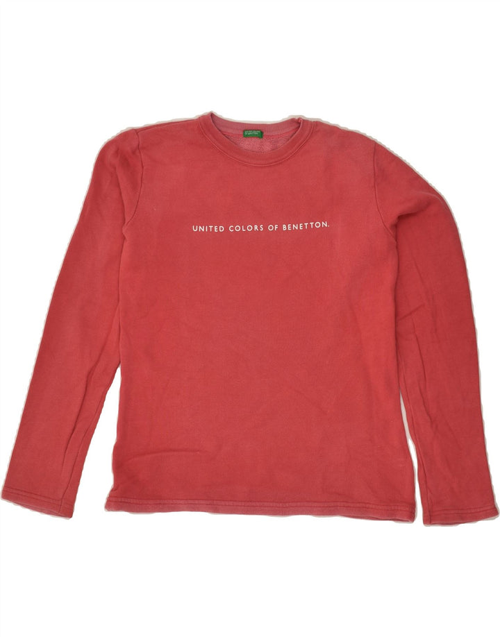 BENETTON Girls Graphic Top Long Sleeve 11-12 Years XL Red Cotton | Vintage Benetton | Thrift | Second-Hand Benetton | Used Clothing | Messina Hembry 