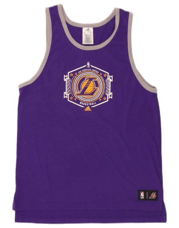 Adidas Mens Los Angeles Lakers Graphic Vest Top Medium Purple Polyester