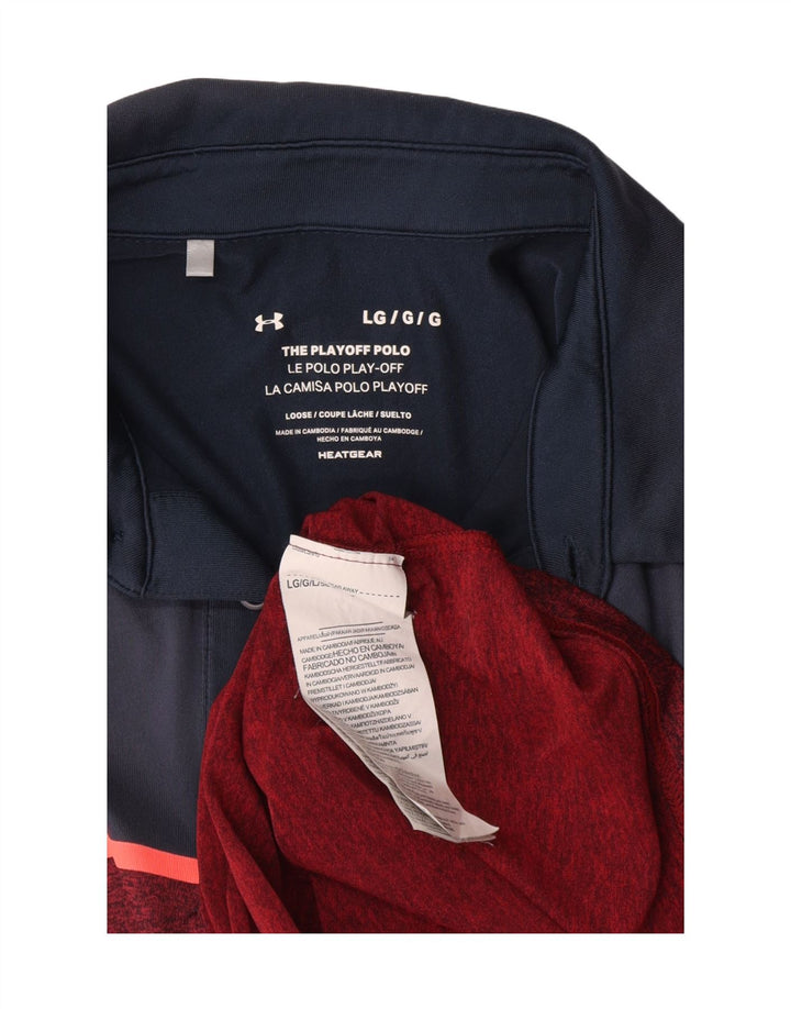 Ανδρικό πουκάμισο πόλο Under Armour Μεγάλο μπορντό πολύχρωμο πολυεστέρα