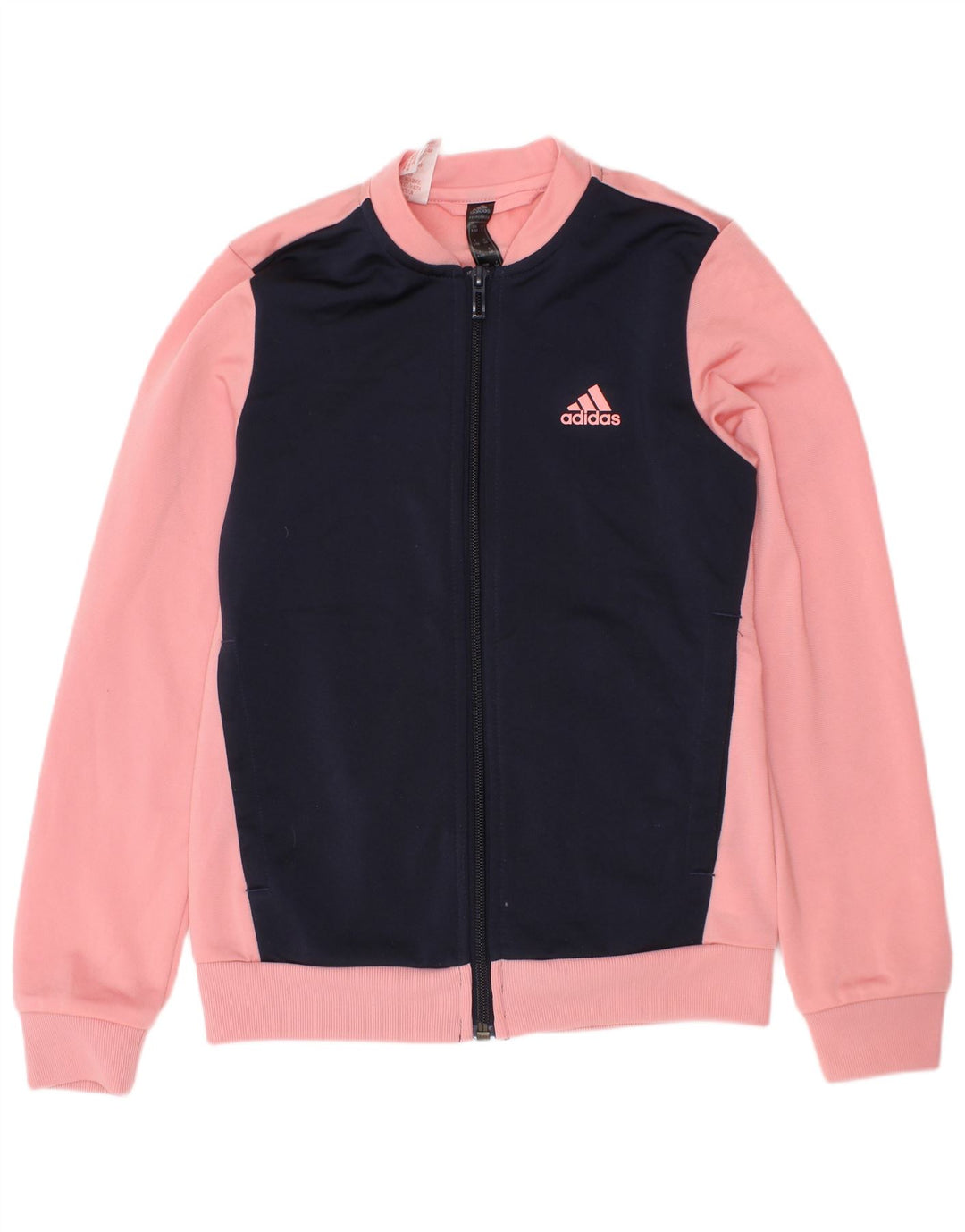 Κορίτσια αθλητική φόρμα Adidas Top μπουφάν 9-10 ετών Pink Colourblock Polyester