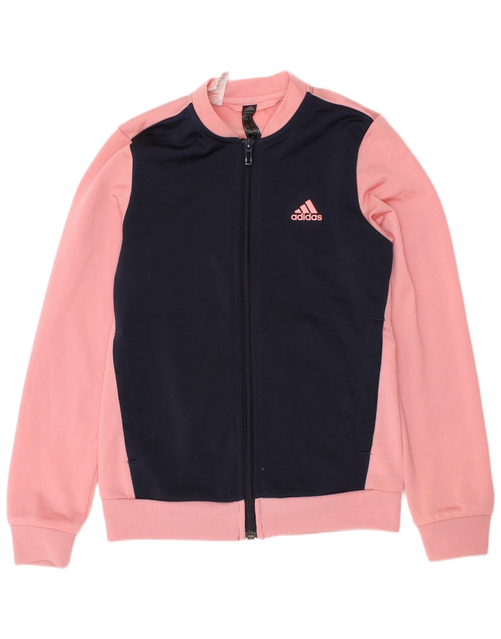 Κορίτσια αθλητική φόρμα Adidas Top μπουφάν 9-10 ετών Pink Colourblock Polyester