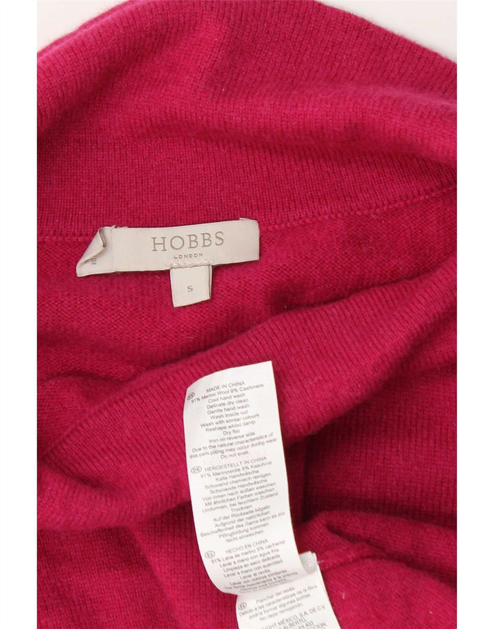 Hobbs Γυναικείο πουλόβερ με ρολό λαιμόκοψη UK 10 Small Pink Wool