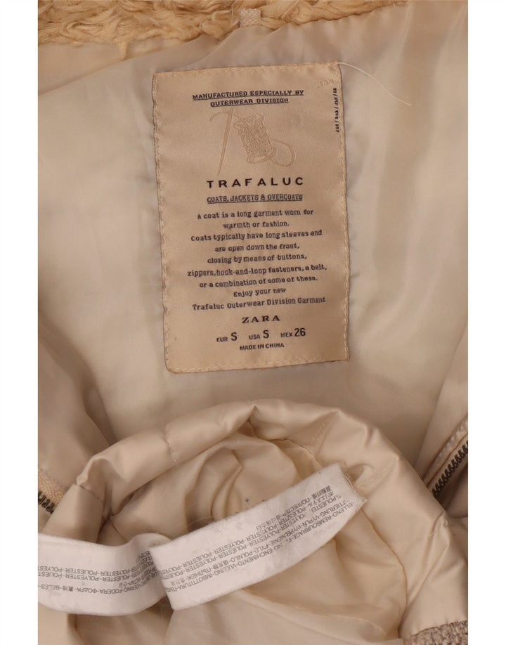 Zara Γυναικεία κουκούλα με επένδυση Gilet UK 10 Small Beige Polyester