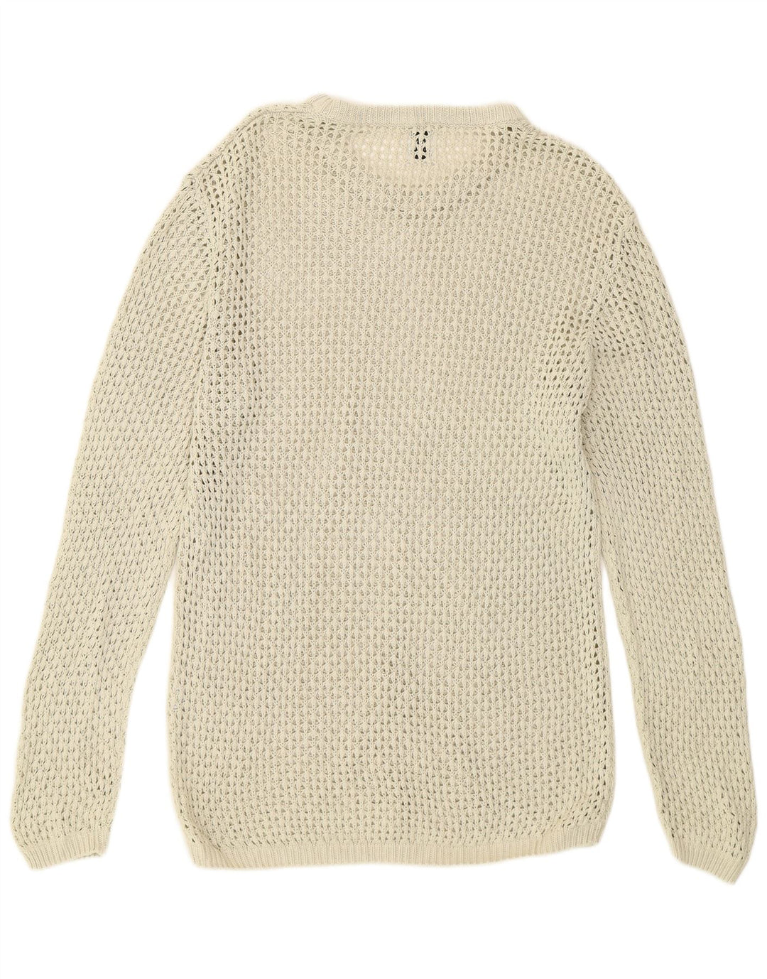 Ανδρικό πουλόβερ Zara See Through Crew Neck Jumper Μεγάλο Μπεζ