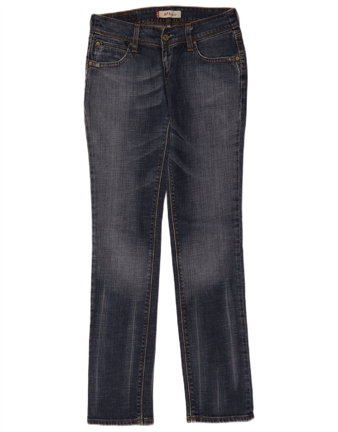 Levi's Womens 571 Slim Jeans W29 L34 Blue Cotton