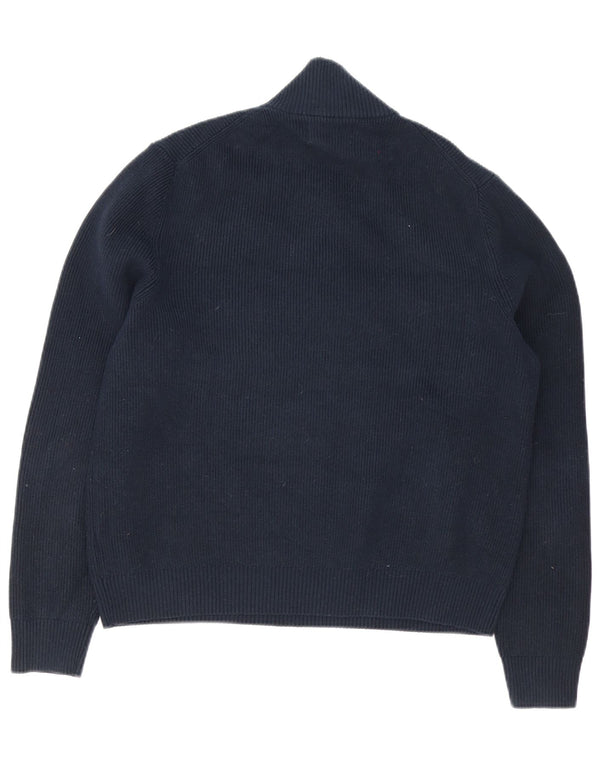 Ανδρικό πουλόβερ με φερμουάρ Marks & Spencer XL, μπλε βαμβακερό