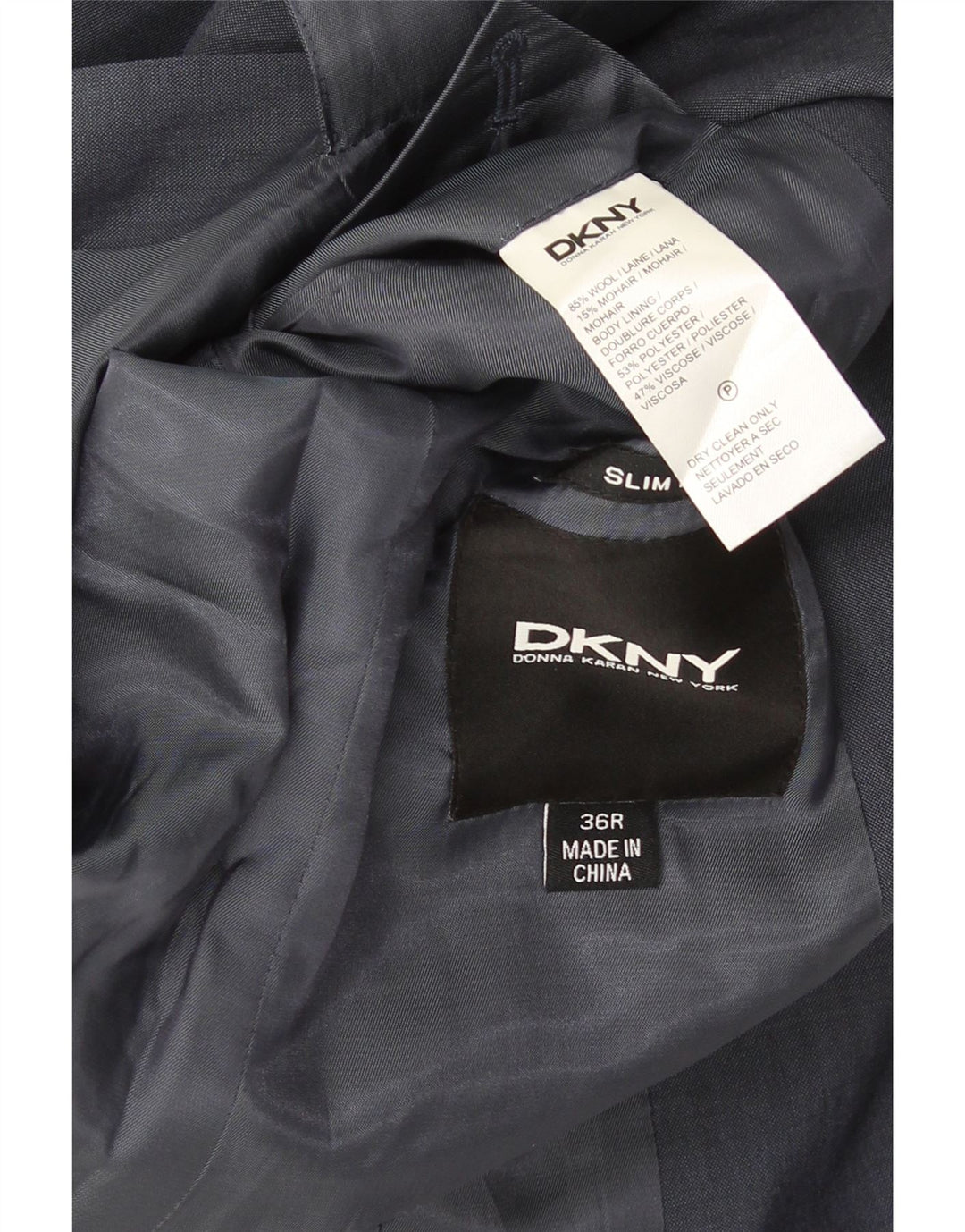 Dkny Ανδρικό σακάκι σακάκι με 2 κουμπιά UK 36 Small Navy Blue Wool