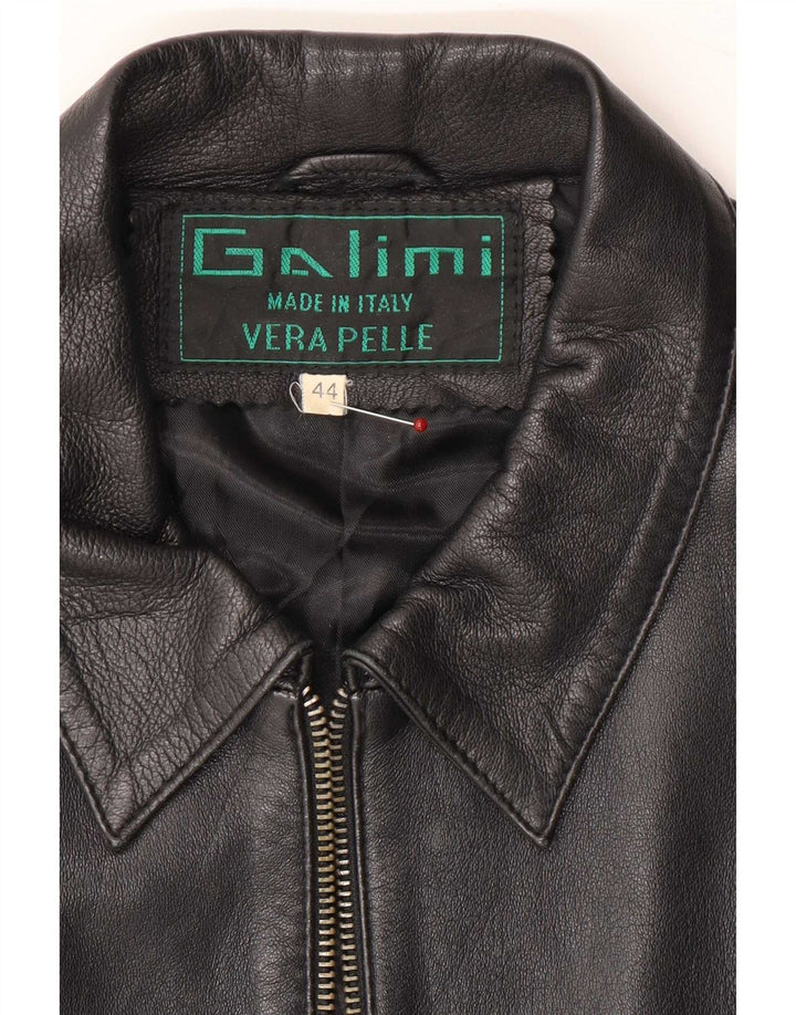 Vintage Γυναικείο Bomber Δερμάτινο Μπουφάν IT 44 Μεσαίο Μαύρο