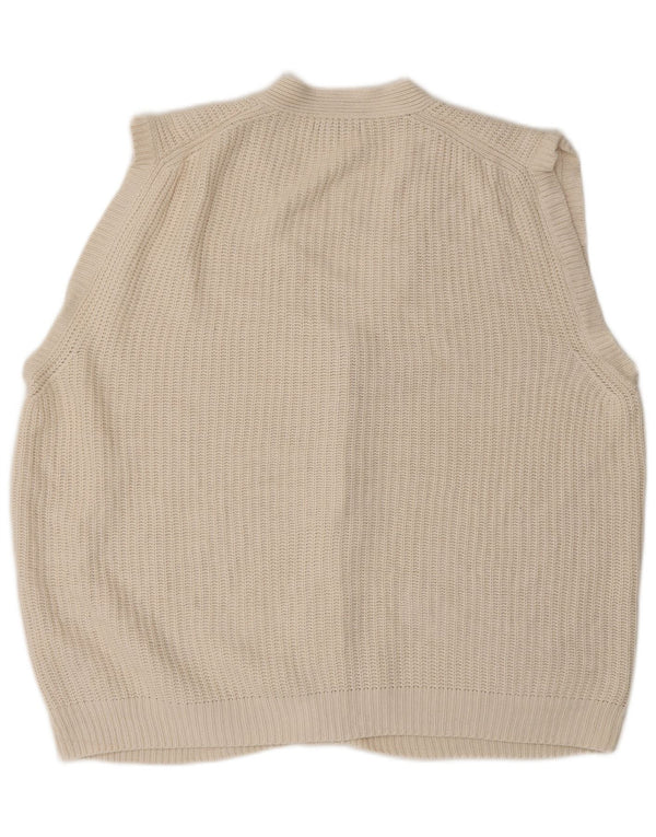 Zara Ανδρικό Αμάνικο Ζακέτα με Χαλαρή Εφαρμογή Μικρό σε Λευκό Βαμβακερό