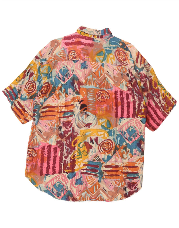 Ανδρικό κοντομάνικο πουκάμισο AVANTI XL πολύχρωμο γεωμετρικό βισκόζη