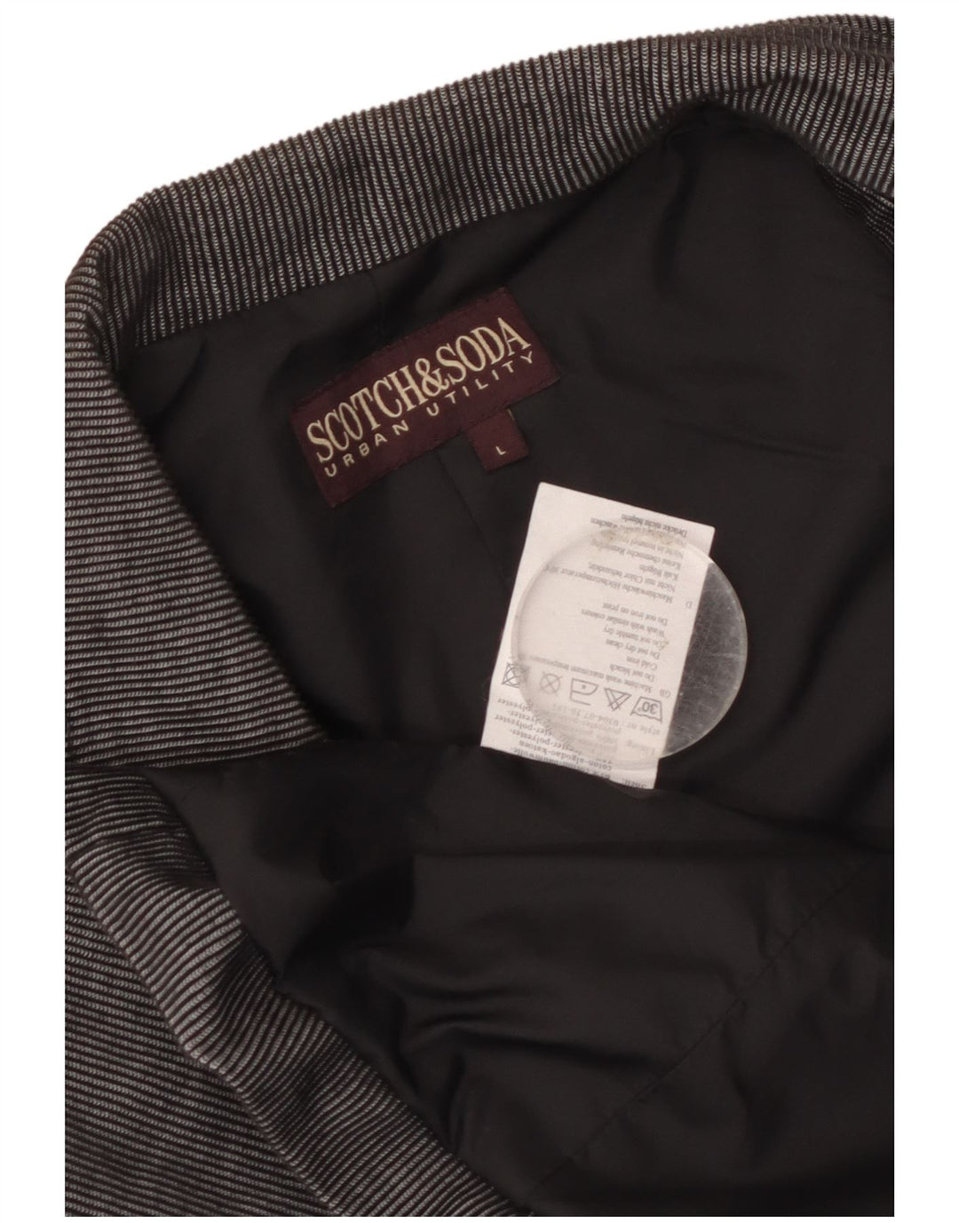 Scotch & Soda Ανδρικό σακάκι 3 κουμπιών UK 40 Large Grey Pinstripe Cotton