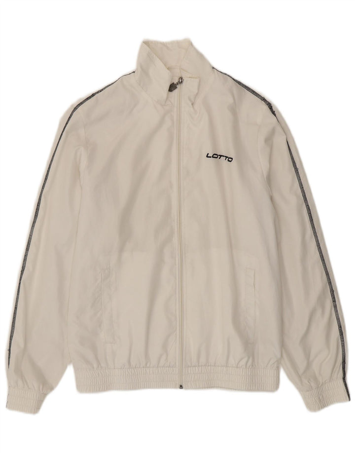 Ανδρική αθλητική φόρμα Lotto Top Jacket μεσαίο λευκό πολυεστέρας