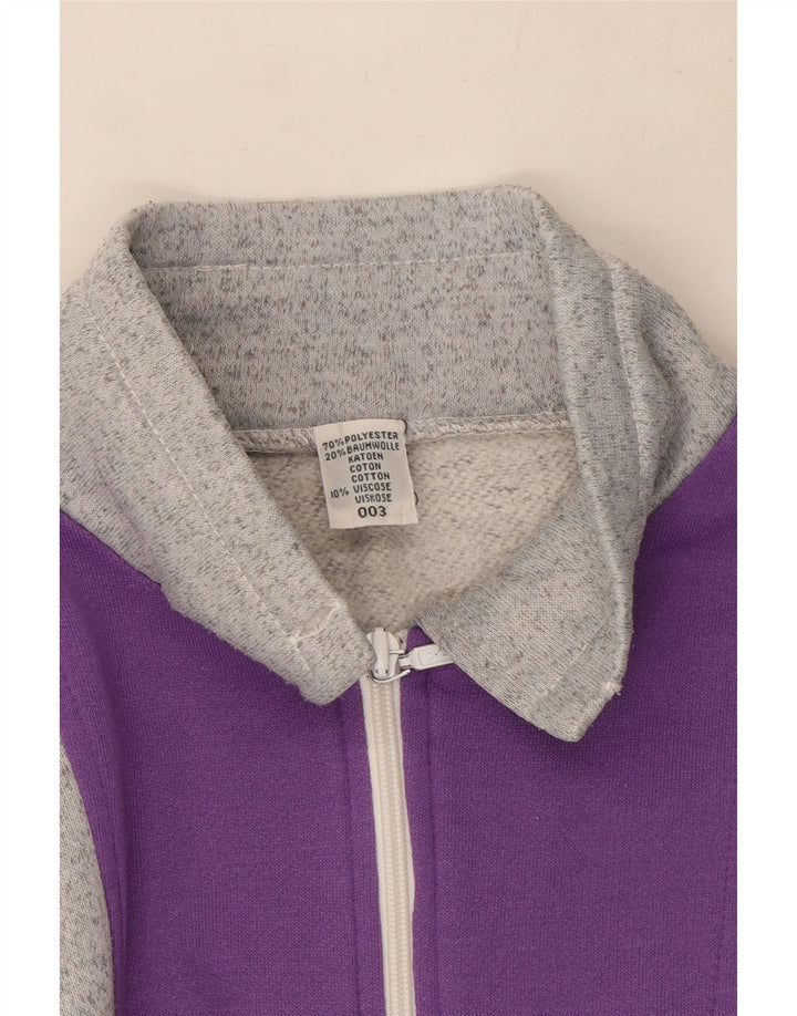 Vintage γυναικεία αθλητική φόρμα Top Jacket UK 12 Medium Grey Colorblock Polyester