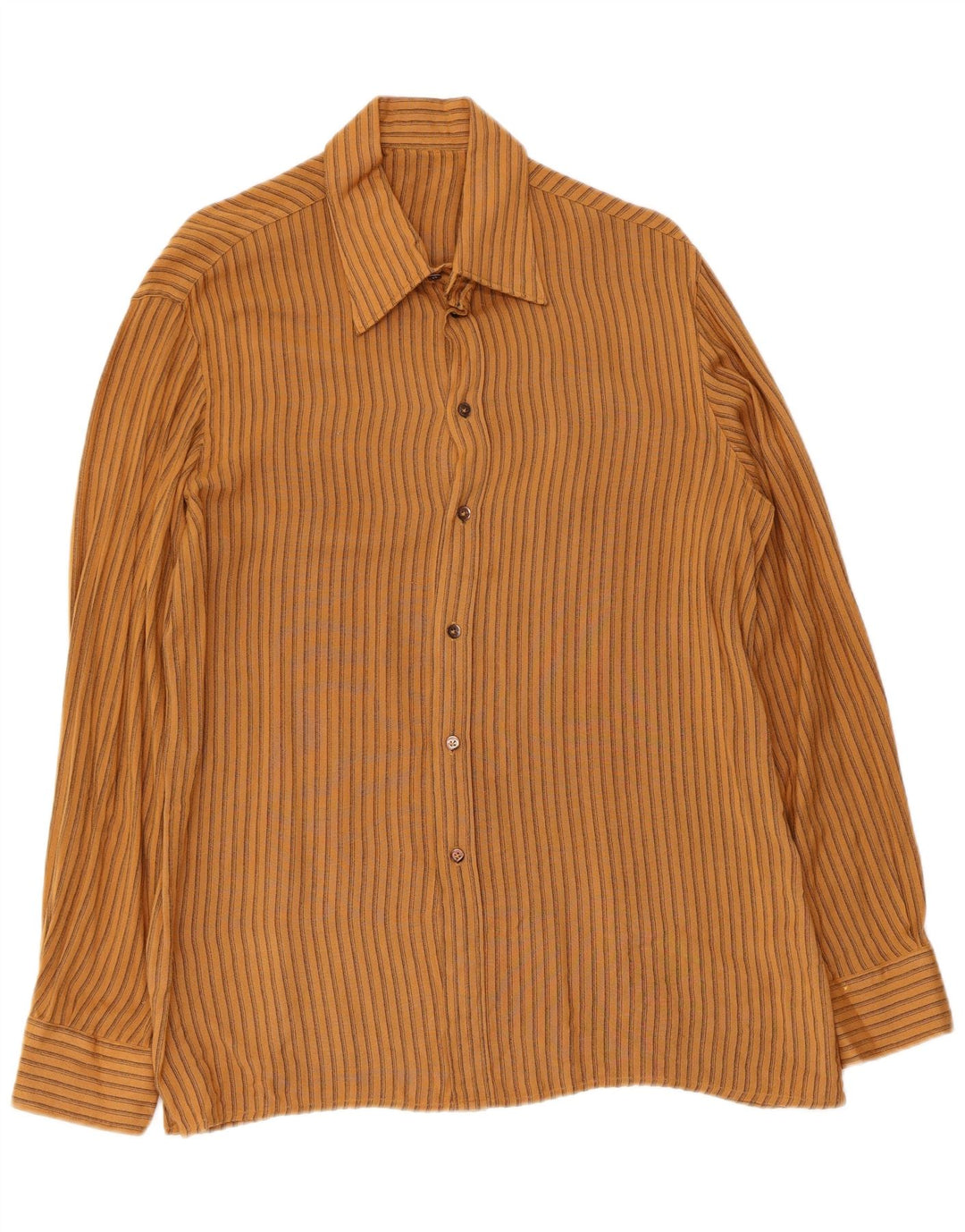 Vintage Ανδρικό Πουκάμισο με μεσαίο καφέ Pinstripe