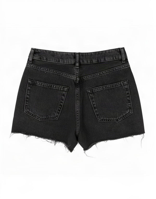Topshop Γυναικείο μαμά τζιν σορτς UK 8 Small W26 μαύρο βαμβακερό