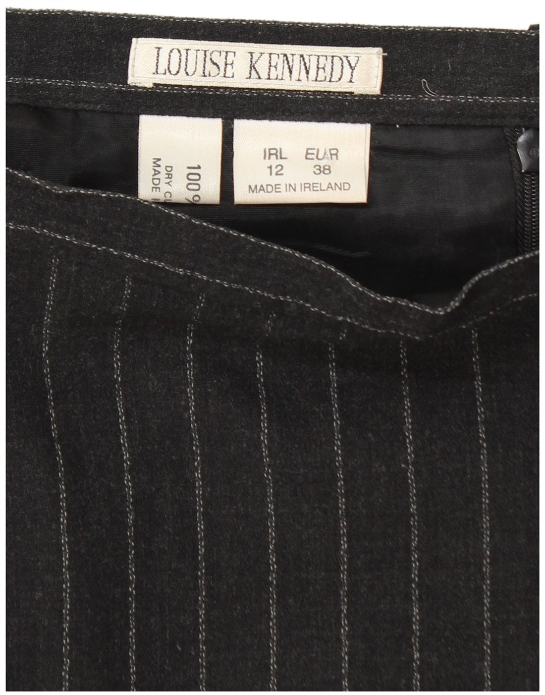 LOUISE KENNEDY Γυναικεία Pencil Φούστα EU 38 Medium W28 Μαύρη ρίγα μαλλί