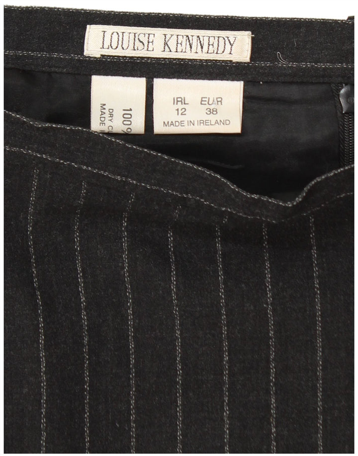 LOUISE KENNEDY Γυναικεία Pencil Φούστα EU 38 Medium W28 Μαύρη ρίγα μαλλί