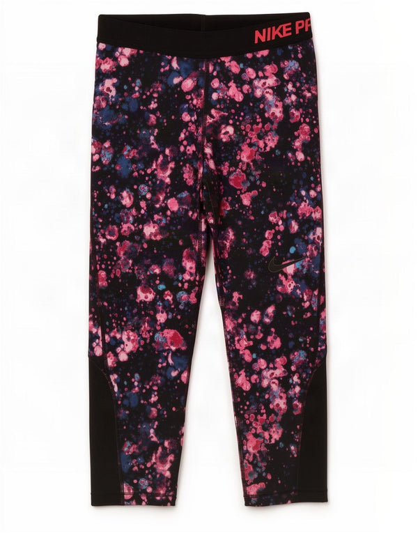 Γυναικεία Nike Dri Fit Graphic Capri leggings UK 8 Small Red Tie Dye Polyester