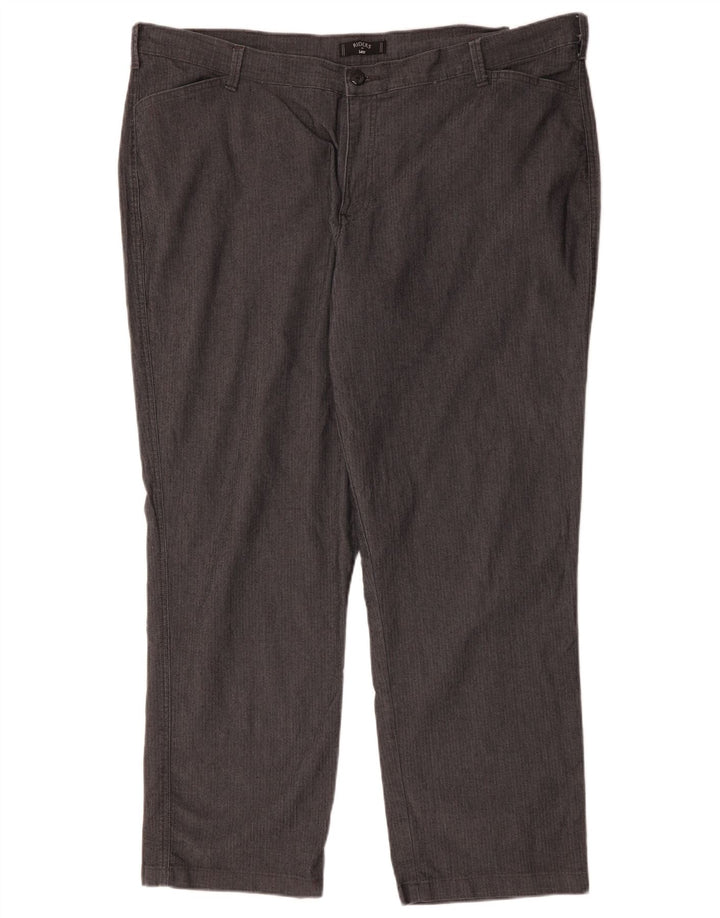 LEE Womens Riders Casual Παντελόνι US 24 4XL W48 L31 Grey Hiringbone