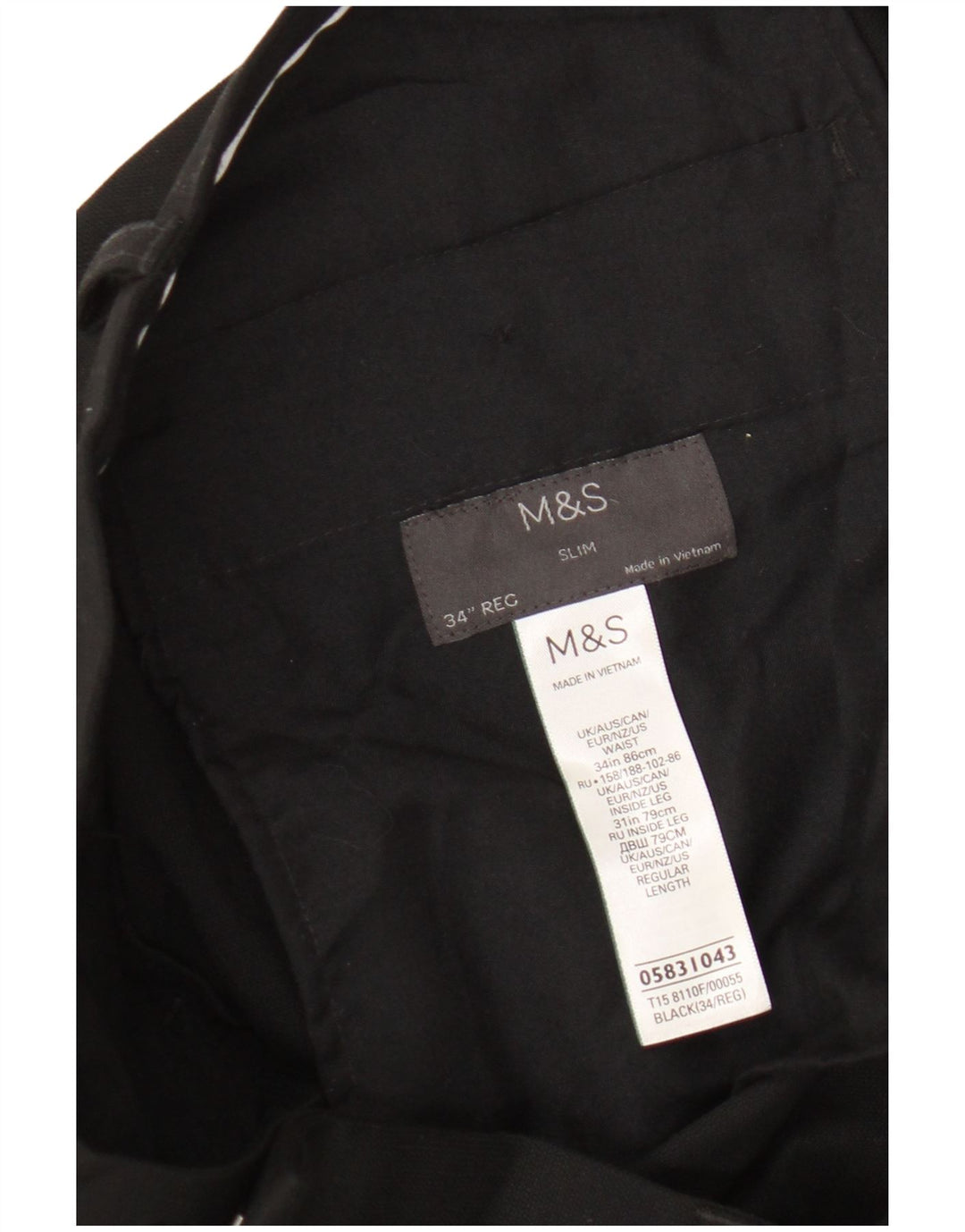 Marks & Spencer Ανδρικό Slim Suit Παντελόνι W34 L31 Μαύρο Πολυεστέρα