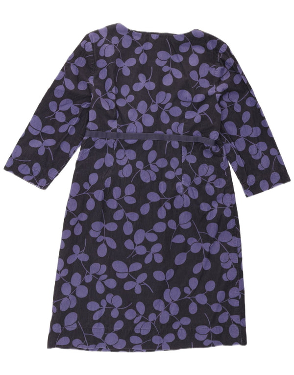 BODEN Γυναικείο φόρεμα 3/4 με κοτλέ Shift UK 14 Μεγάλο Μωβ φλοράλ