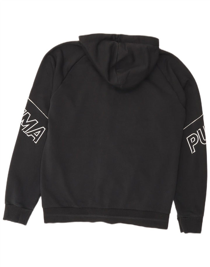 Ανδρικό πουλόβερ με κουκούλα με φερμουάρ Puma, μεσαίο μαύρο βαμβακερό