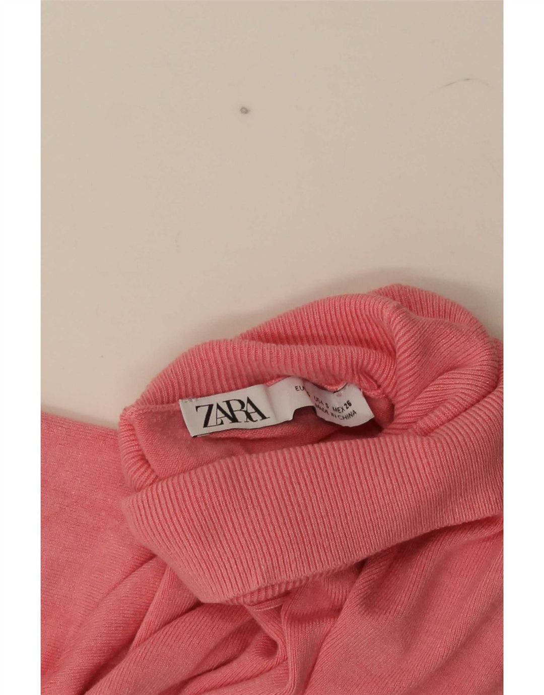Zara Γυναικείο πουλόβερ με ρολό λαιμόκοψη UK 10 Small Pink