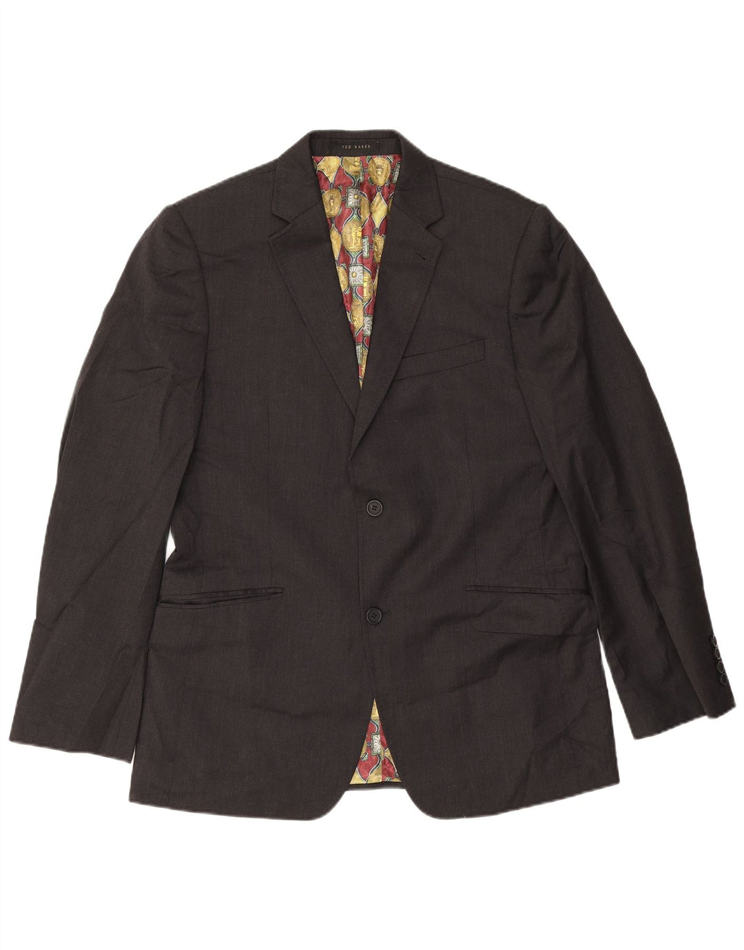 Ted Baker Ανδρική φόρμα 2 κουμπιών UK 40 μεγάλη W34 L31 Γκρι μαλλί