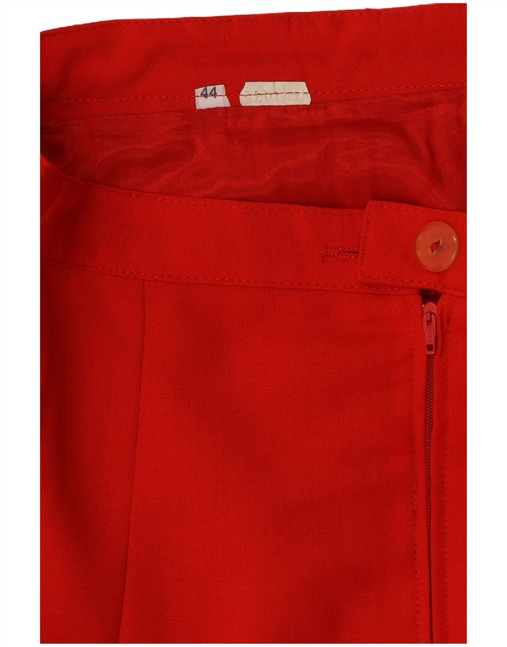 VINTAGE Γυναικείο Σετ Φούστα με 2 Κουμπιά 2 Τεμάχια IT 44 Medium W26 Κόκκινο μαλλί