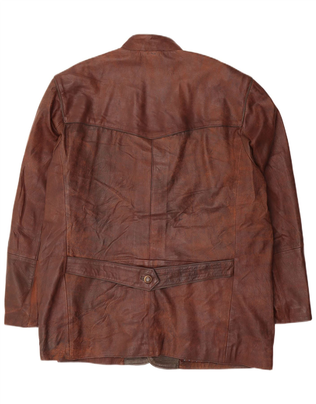 Vintage Ανδρικό Δερμάτινο Μπουφάν UK 44 2XL Brown Tie Dye Leather