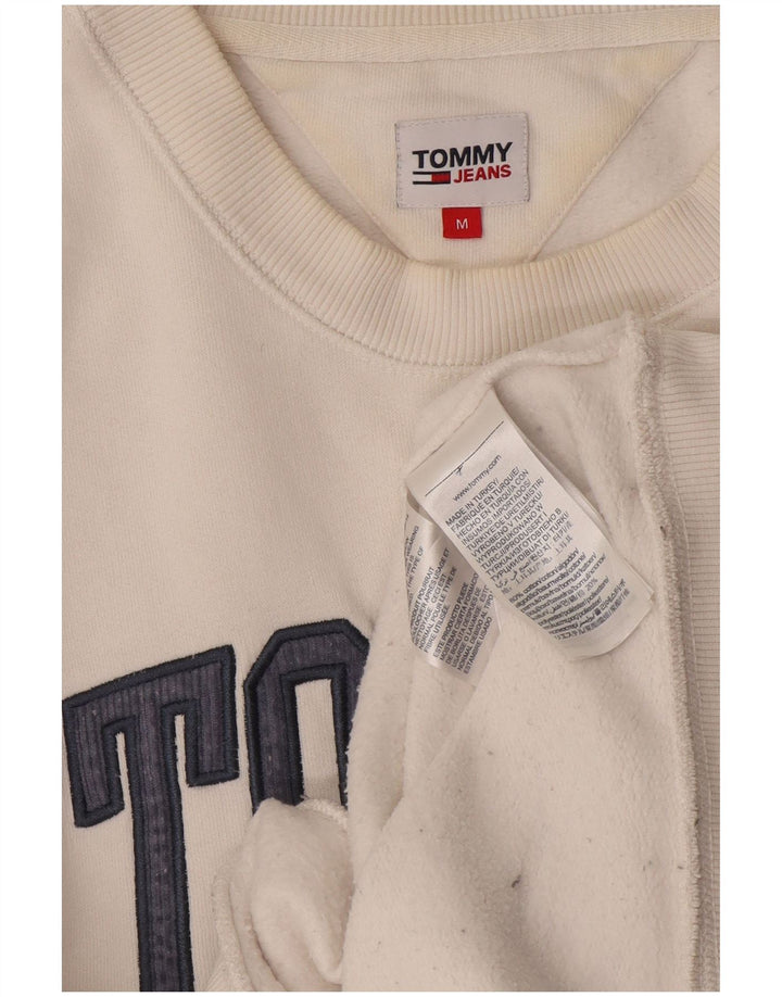 Γραφικό ανδρικό φούτερ Tommy Hilfiger, μεσαίο λευκό βαμβακερό