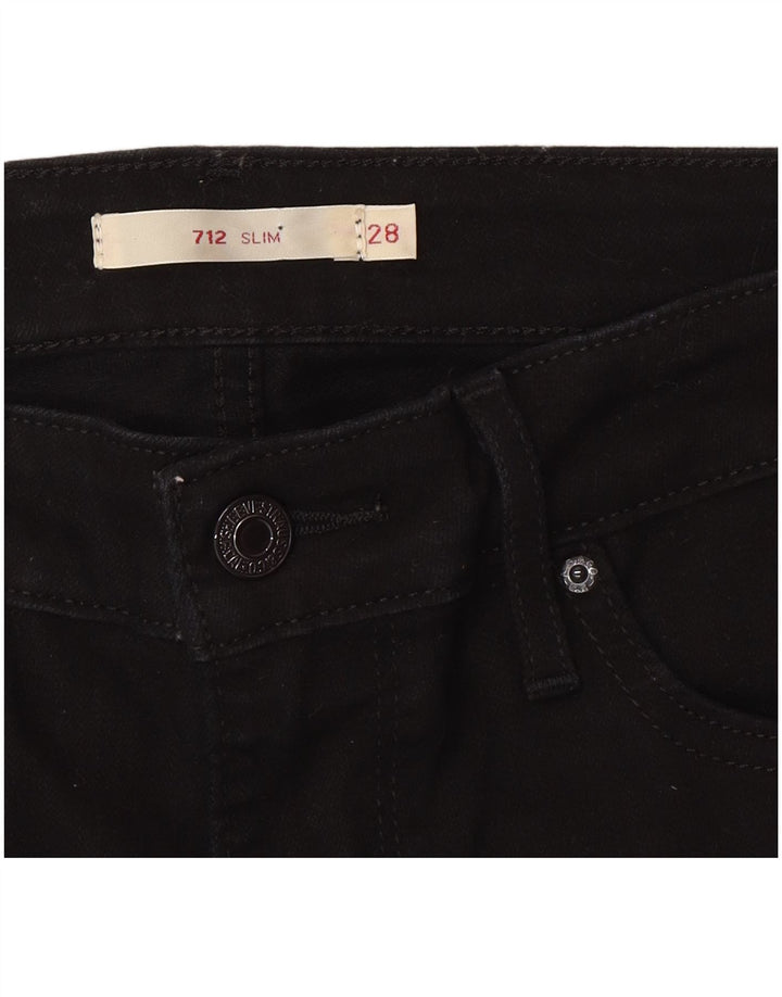 Levi's Womens 712 Slim Jeans W28 L30 Μαύρο βαμβακερό
