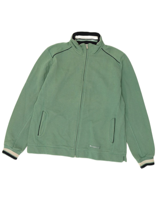Champion Womens Easy Fit Top Jacket UK 16 Large Green Cotton