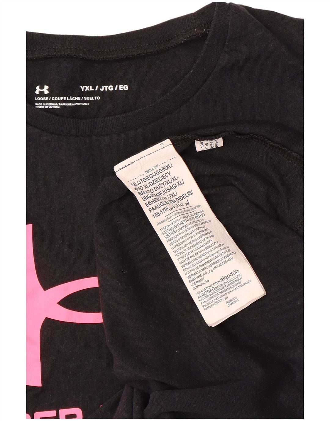 Γραφικό μπλουζάκι για κορίτσια UNDER ARMOR Loose Fit Top 13-14 Χρόνια XL Μαύρο