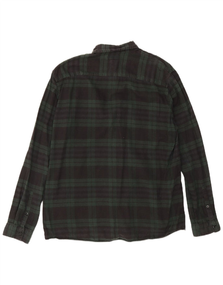 Ανδρικό πουκάμισο Cos Flannel Μεγάλο πράσινο βαμβακερό καρό