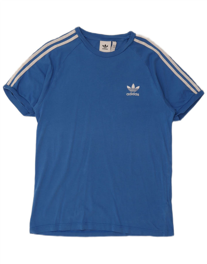 Ανδρικό T-Shirt Adidas Top από μεσαίο μπλε βαμβακερό