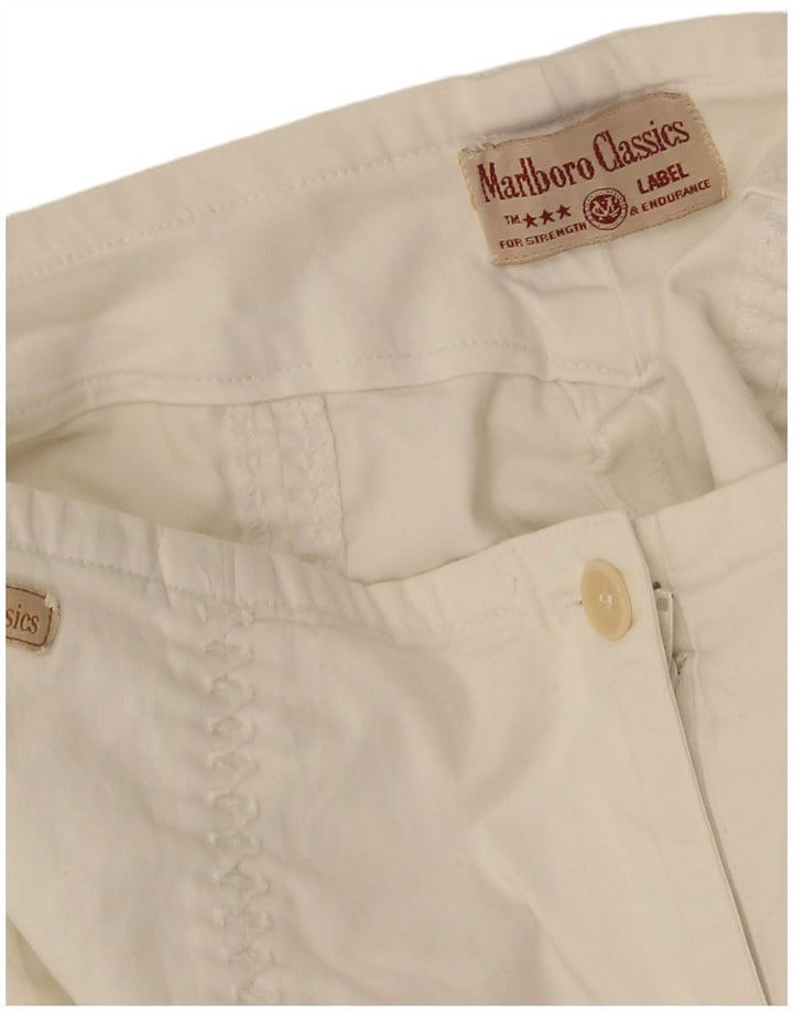 Γυναικείο ίσιο casual παντελόνι Marlboro Classics W30 L30 Λευκό
