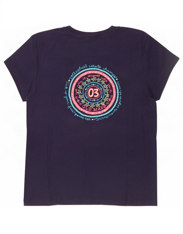 Γυναικείο γραφικό μπλουζάκι Old Navy Top UK 14 μεγάλο μπλε βαμβακερό