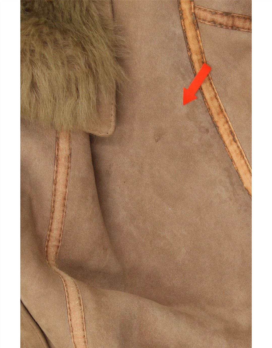VINTAGE Γυναικείο Παλτό Shearling UK 16 Μεγάλο Καφέ