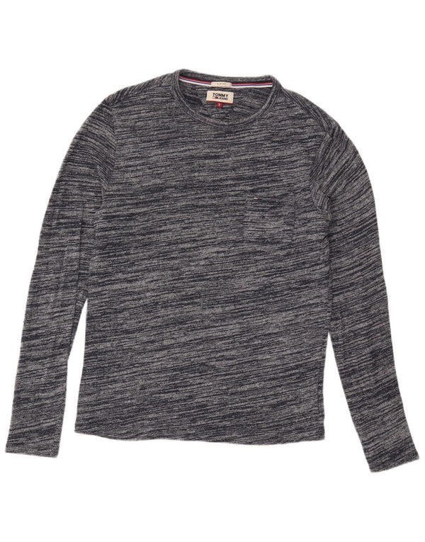 Ανδρικό πουλόβερ με λαιμόκοψη Tommy Hilfiger Small Navy Blue Pinstripe