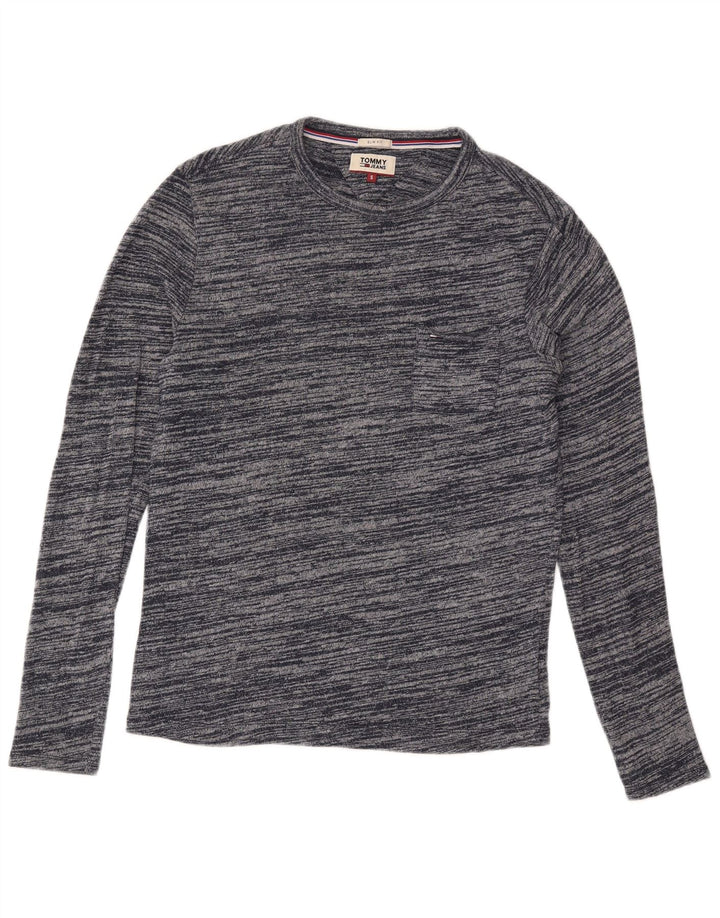 Ανδρικό πουλόβερ με λαιμόκοψη Tommy Hilfiger Small Navy Blue Pinstripe