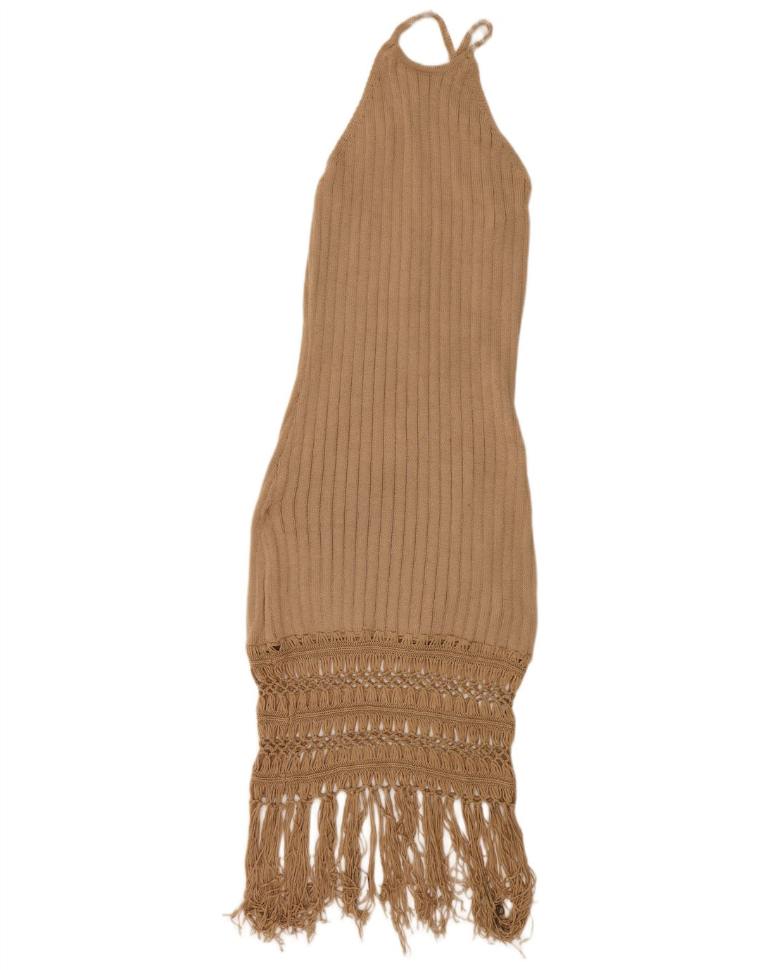 Shein Γυναικείο πλεκτό φόρεμα UK 14 Large Beige Polyester