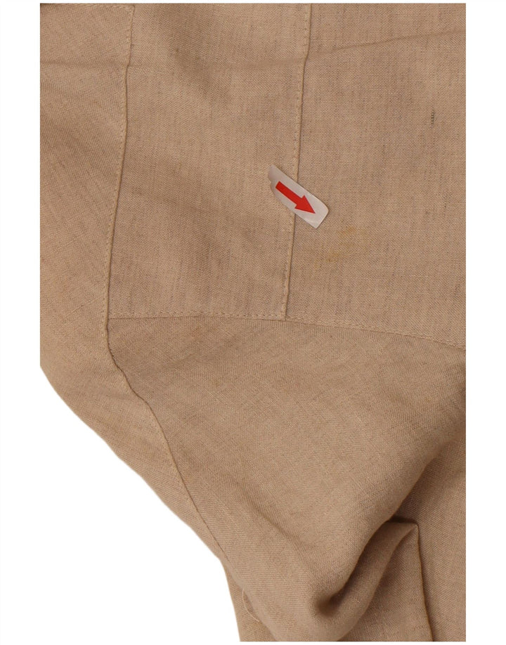 Vintage Γυναικείο Oversized Μπουφάν Bomber IT 34 2XS Μπεζ Λινό